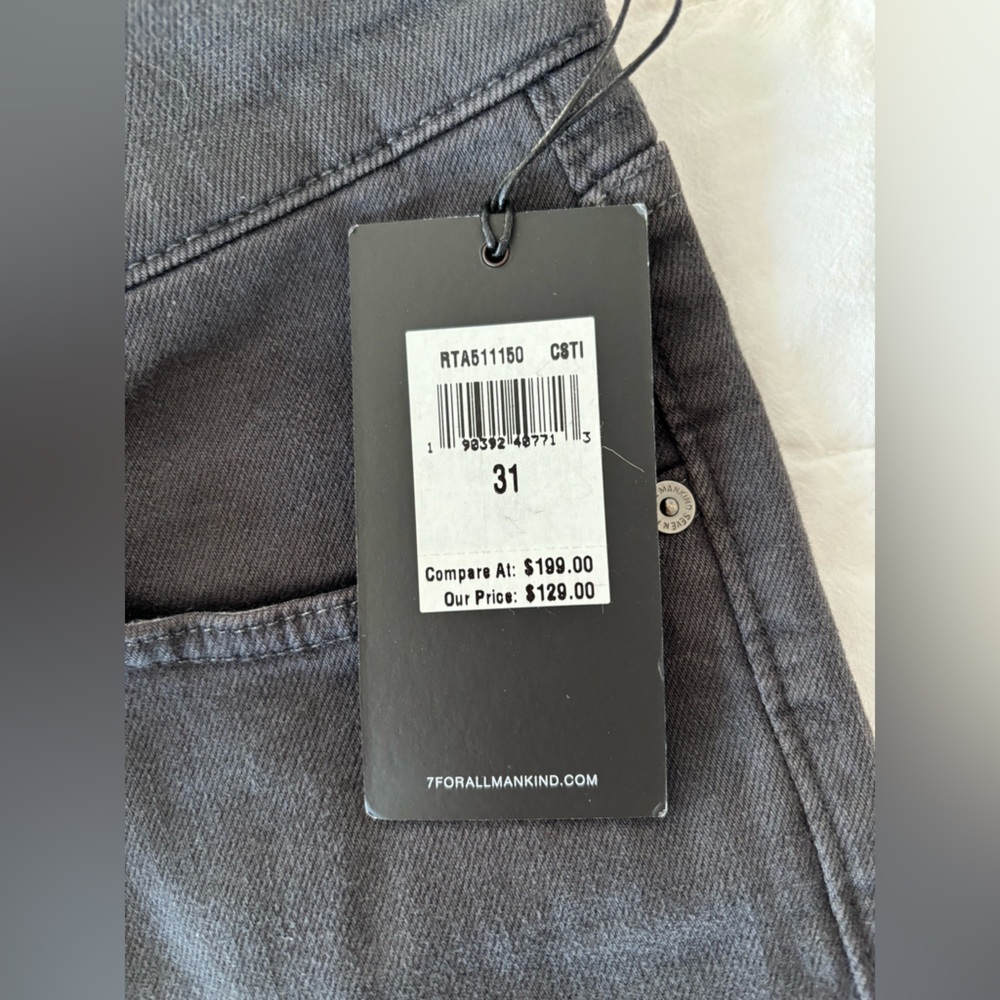 NWT 7 for all mankind, Men’s Slimmy jean, charcoal, 31 waist - Picture 6 of 12